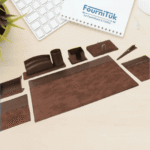 Ensemble de Bureau de Luxe en Similicuir – 8 Pcs