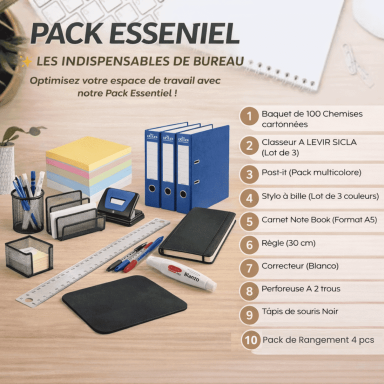 Pack et ensemble de Bu_reau : Pack Essentiel : les indispensables de bureau