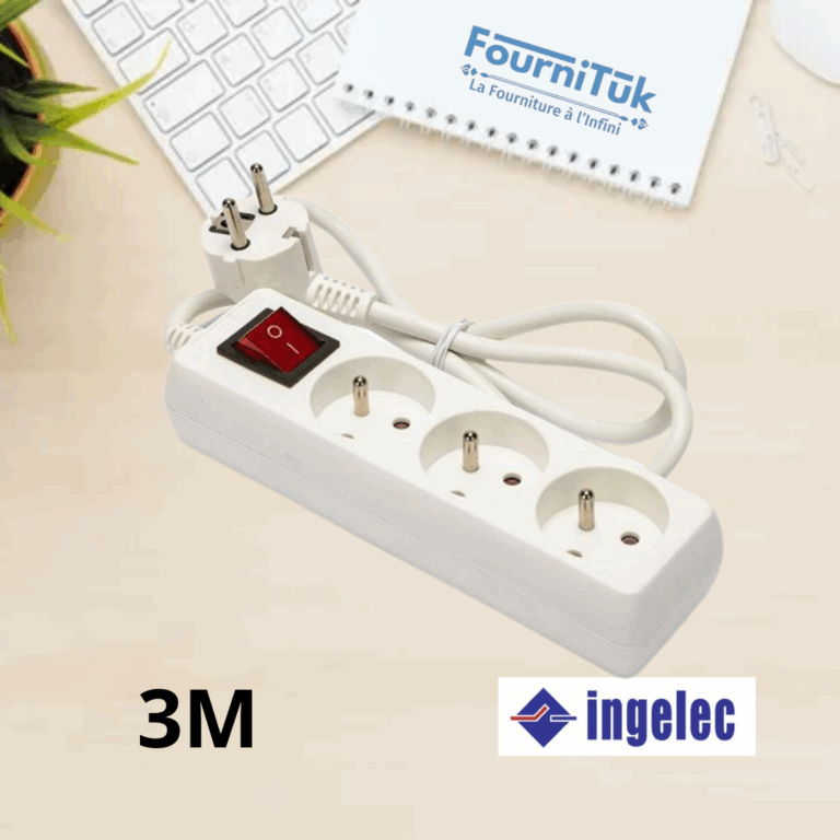 Rallonge Multiprise INGELEC – 3 Prises 2P+T | 3m | Avec Interrupteur