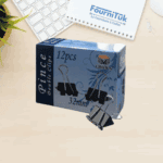 Boîte de 12 Attaches Clip Métal – 📎 32 mm | Noires | Idéales pour Documents Épais