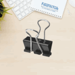 Boîte de 12 Attaches Clip Métal – 📎 32 mm | Noires | Idéales pour Documents Épais