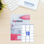 Étiquettes Adhésives EXPRESS Office – 100 Feuilles – 1800 Étiquettes 58x46 mm