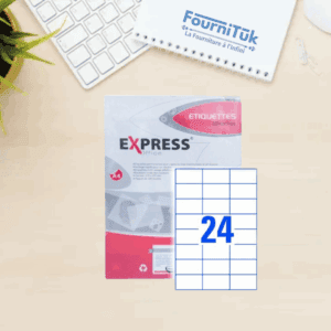 Étiquettes Adhésives Blanches EXPRESS Office – 2400 pcs (70x37mm) – Pack de 100 Feuilles