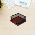 Porte-Cube Notes Bois & Métal | Design Élégant – Format Bureau