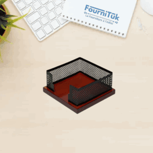 Porte-Cube Notes Bois & Métal | Design Élégant – Format Bureau
