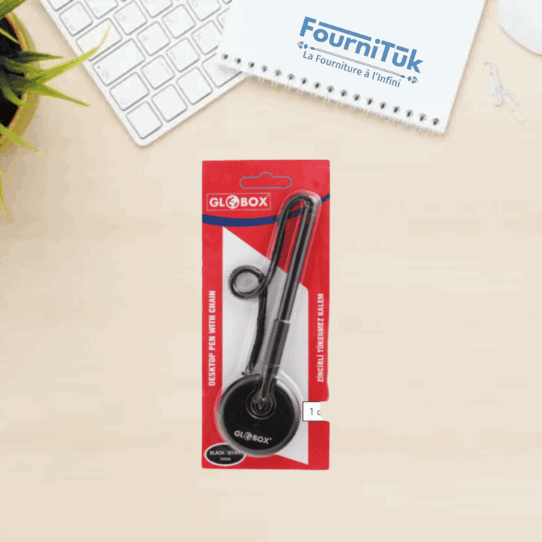 🖊️ Stylo à Bille de Bureau avec Chaîne – 1mm | Fixation Sécurisée – Couleur Noire