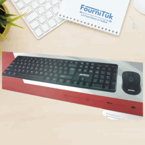 Pack clavier & souris sans fil || Jedel – Noir Azerty FR/AR avec nano récepteur