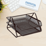 anier à Courrier Métallique 2 Étages | Range-Documents de Bureau | Organiseur Robuste