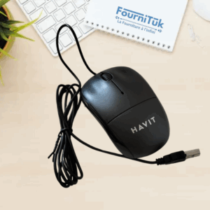 Souris Optique Havit MS851 – Design Compact & Élégant | Connexion Filaire USB | Haute Précision