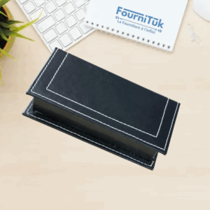 Porte-Cartes de Visite en Cuir Véritable – Format Rectangulaire avec Couvercle | Marron Chocolat, Cuivre, Noir