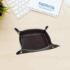 Porte-Trombones & Objets en Cuir Véritable – Format Carré | Rangement Élégant pour Bureau Professionnel