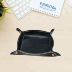 Porte-Trombones & Objets en Cuir Véritable – Format Carré | Rangement Élégant pour Bureau Professionnel