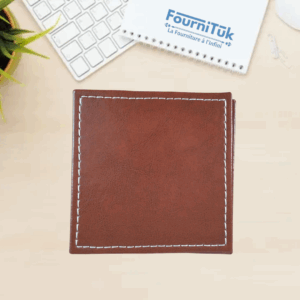 Sous-Tasse Carrée en Cuir