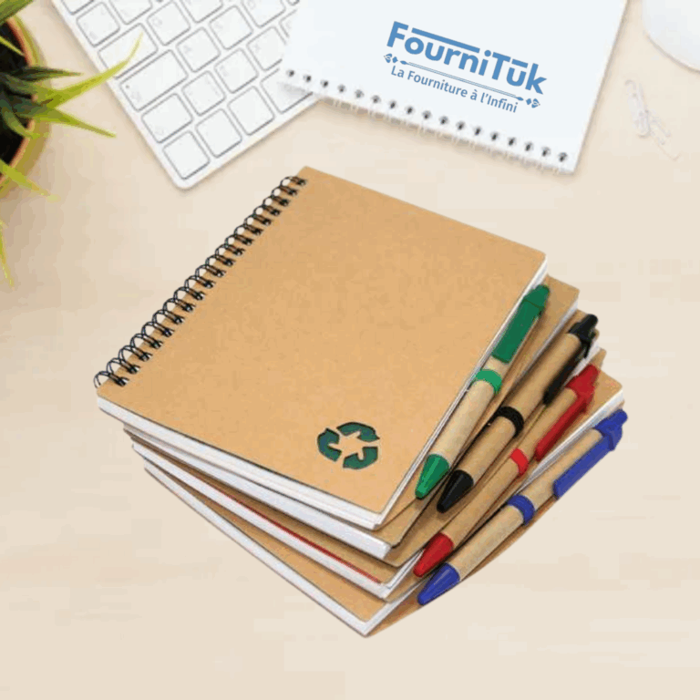 Carnet à Spirales Personnalisé – RecycleNote 140 Pages | Bloc-Notes Écologique | Idéal Séminaires & Cadeaux d’Entreprise