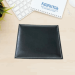 Tapis de Souris en Cuir Véritable – Format Carré | Disponible en Noir, Marron Chocolat et Cuivre