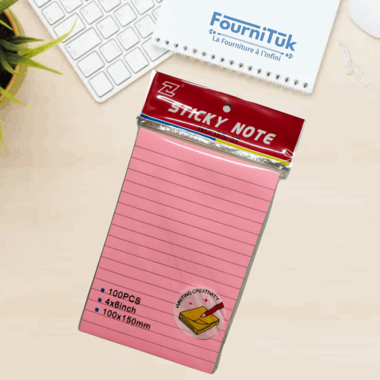 Bloc Notes Autocollants – 100 Feuilles | 4x6 pouces (100x150 mm) | Jaune Néon Fluorescent