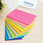 Bloc Notes Autocollants – 100 Feuilles | 4x6 pouces (100x150 mm) | Jaune Néon Fluorescent
