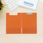 Porte-Bloc Double en Sky | Similicuir Élégant | Idéal pour Réunions, Formations et Prises de Notes