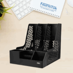 Boîte de Rangement pour Magazines Deli-EZ00122 – Format 255×320×275 mm | Couleur Noire | Conteneur Rigide pour Dossiers et Revues