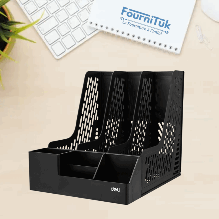 Boîte de Rangement pour Magazines Deli-EZ00122 – Format 255×320×275 mm | Couleur Noire | Conteneur Rigide pour Dossiers et Revues