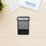 Porte-Stylo Carré en Métal – Noir Élégant