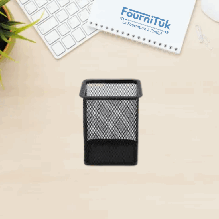 Porte-Stylo Carré en Métal – Noir Élégant