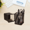 Porte-Stylo Carré en Métal – Noir Élégant