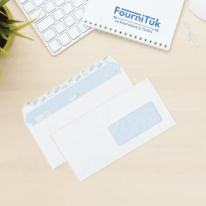 Enveloppe Blanche Américaine 115 x 230 mm | Avec Fenêtre | Fermeture Auto-Adhésive | DIRECTO