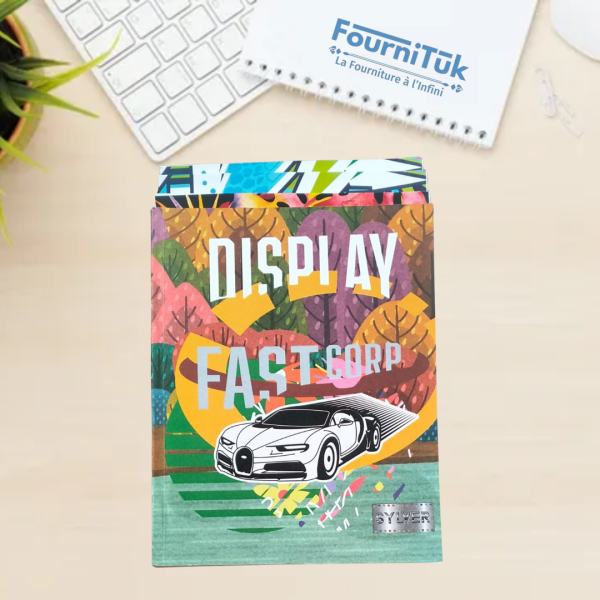 Cahier Broché – 384 Pages | Grands Carreaux Seyès | 17×22 cm | Papier Blanc 60g | Couverture 250g Vernis Mat