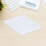 Feuilles Doubles Perforées – Seyès | A5 (17×22 cm) | 80 Pages | Papier Blanc | Grands Carreaux
