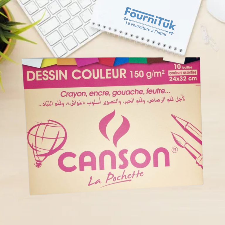 Papier Canson Couleur 24x32 – 150g | Bloc de 10 Feuilles | Idéal Dessin, Peinture & Loisirs Créatifs