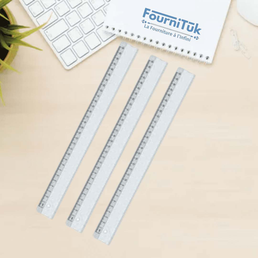 Règle 30 cm Transparente | Avec Pochette de Protection