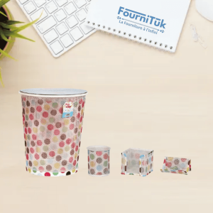 Ensemble de Bureau en Métal 4 Pièces CROWN – Réf : H201 | Motif Big Dots