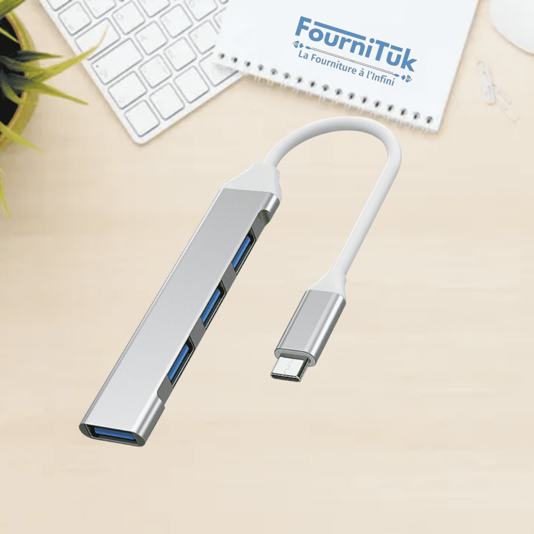 Adaptateur Type-C vers 4 Ports USB 3.0 – Haute Vitesse | Plug & Play