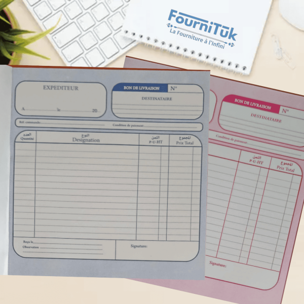 Bon de Livraison Numéroté | Format A4 | Carnet 50x2 Pages | Suivi Commandes & Réceptions