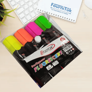 Pochette de 4 Surligneurs Fluorescents – BOSTON