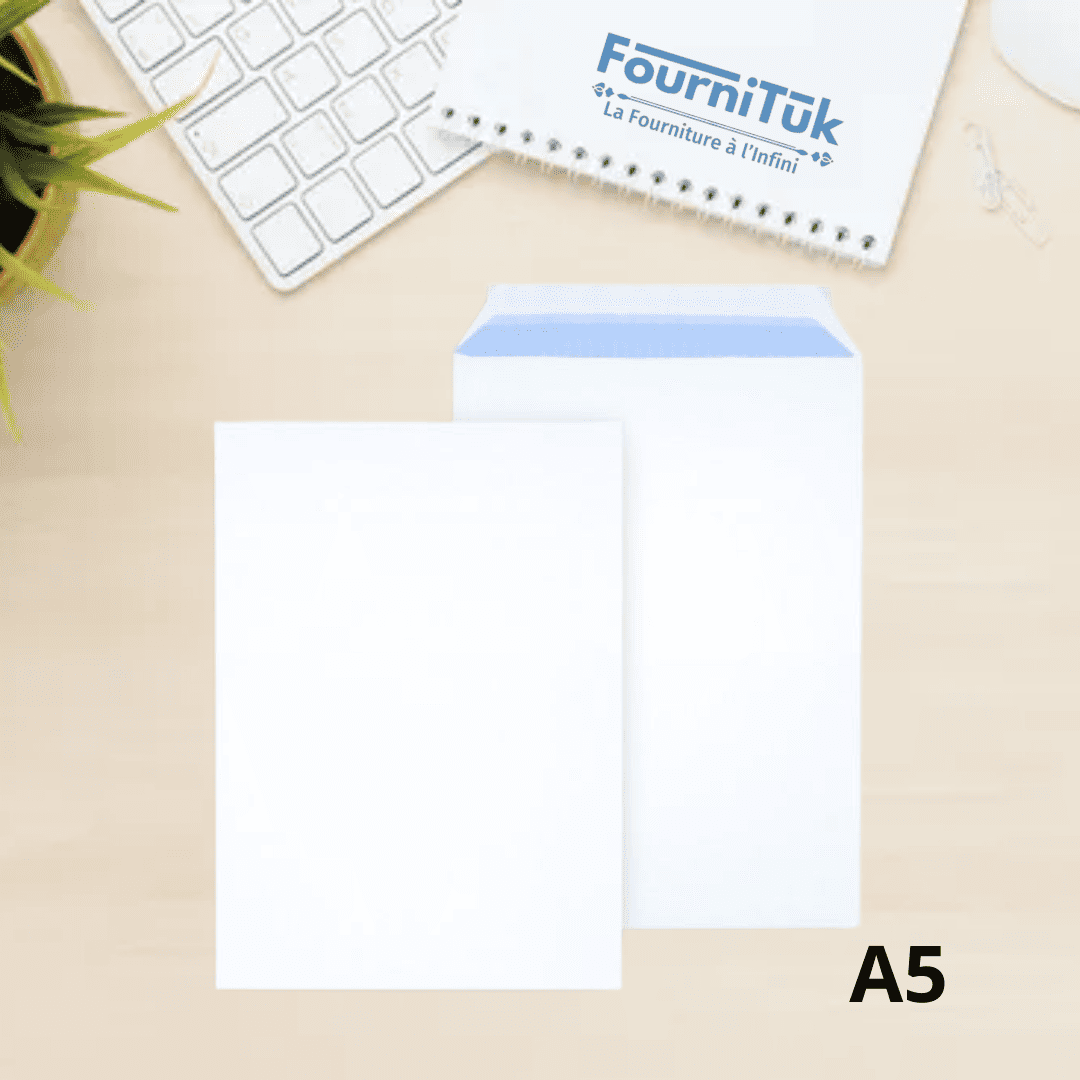 Enveloppes Blanches A5 – 16x22 cm | 100g | Autocollantes sans Fenêtre