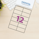 Étiquettes Autocollantes MULTI3 A4 | 100 Feuilles | 12 Étiquettes par Planche | Blanc