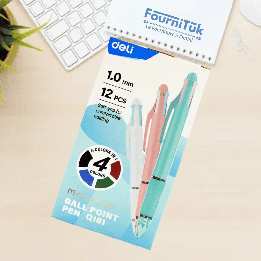 🖊️ Ball Point Pen EQ181 – Stylos à Bille Multicolores DELI