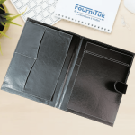 Porte-Documents A4 Artisanal en Simili avec Fermeture – Noir
