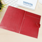 Porte-Documents A4 Artisanal en Simili avec Fermeture – Rouge