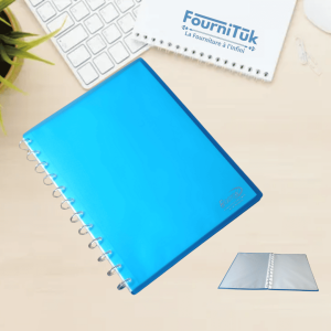 Porte Tarif Spiral A4 – 20 Pochettes | Bleu | Boston B550