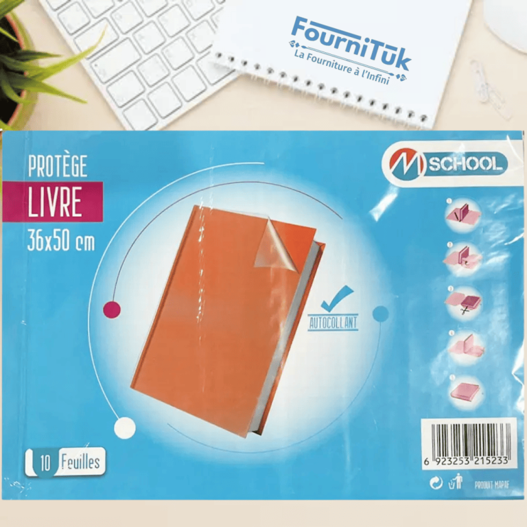 Protège-Livre Adhésif 36cm x 50cm | Lot de 10 Feuilles Transparentes Résistantes