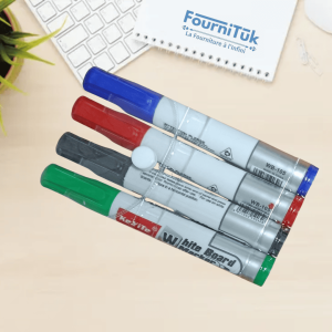 Marqueurs pour Tableau Blanc – Set de 4 Couleurs (Noir, Bleu, Rouge, Vert) | Effaçables à Sec