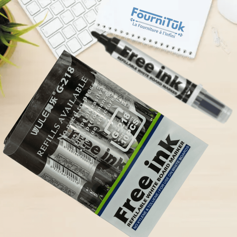 Marqueur Tableau Blanc Rechargeable – Free Ink G-218 Noir | Avec Cartouche