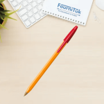BIC Orange Original – Stylos-Bille Pointe Fine 0,8 mm – Rouge