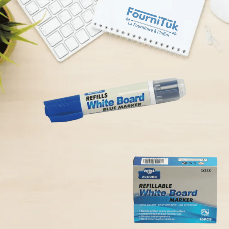 Marqueur Tableau Rechargeable Accord MNX301 | Bleu | Écriture Fluide & Effaçable à Sec