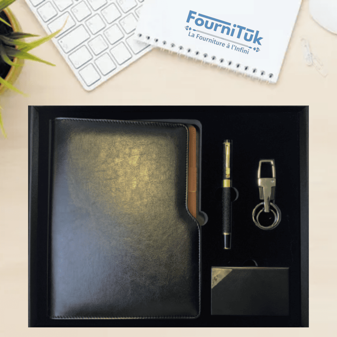 Coffret VIP 0205 || Agenda / Notebook Premium 16×22 cm avec Accessoires