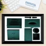 Set de Bureau Artisanal en Similicuir – 9 Pièces || Ensemble Professionnel Premium