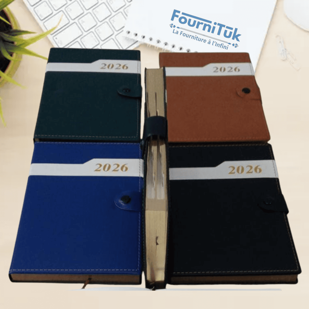 Agenda Journalier 2026 – Couverture Rigide Simili Cuir || Format 17×24 cm – 1 Jour par Page